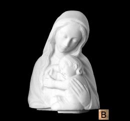 SYNTHETIC MARBLE BUST VIRGIN WITH CHILD LEATHER FINISHED